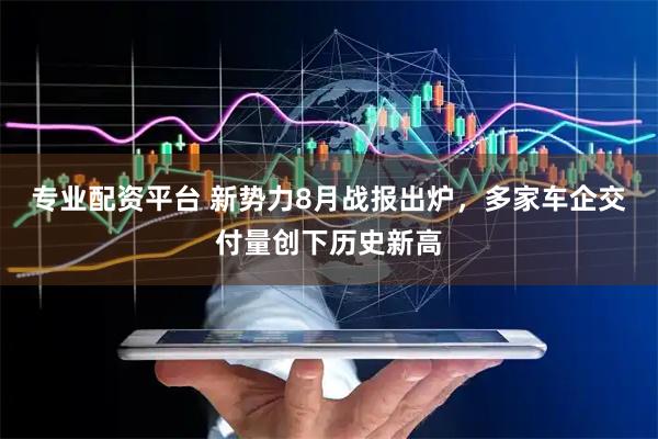 专业配资平台 新势力8月战报出炉，多家车企交付量创下历史新高