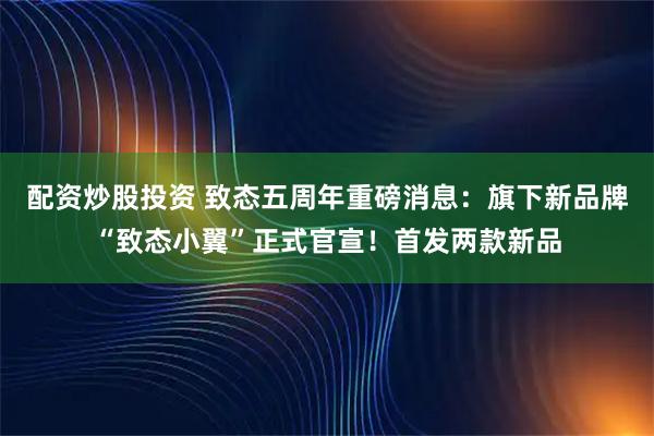 配资炒股投资 致态五周年重磅消息：旗下新品牌“致态小翼”正式官宣！首发两款新品