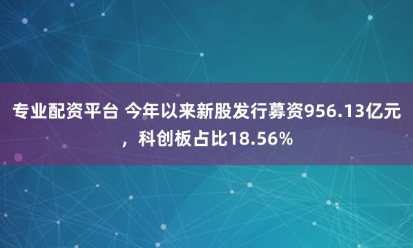 专业配资平台 今年以来新股发行募资956.13亿元，科创板占比18.56%